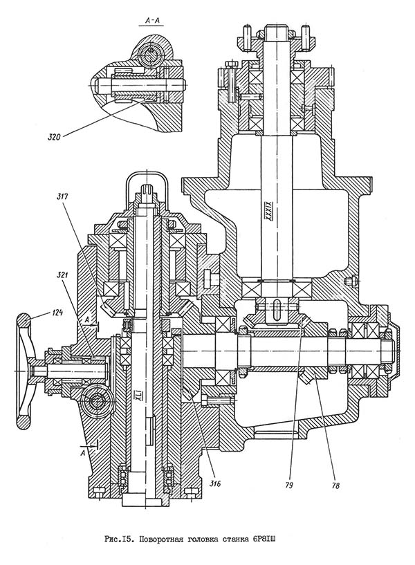 Поворотная головка вертикально-фрезерного верстата 6р81ш
